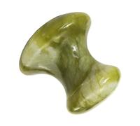 TOGEVAL Pierre de Massage Visage en Jade Vert Naturel Forme Champignon - Masseur Facial et Outil Gua Sha - Bord Lisse Sécurisé pour Détente et Absorption des Soins - Accessoire Bien-être