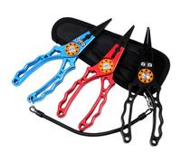 TOGEVAL Pince de Pêche en Alliage D'aluminium Rouge, Multifonction Coupe-Ligne et Extracteur D’hameçons avec Cordon Antidérapant, Accessoire Indispensable pour Pêche la Carpe et Leurres,