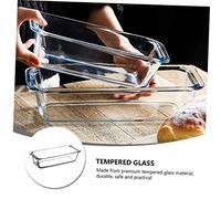 TOGEVAL Plat de Cuisson Rectangulaire Verre Trempé pour Four et Micro-ondes Plat à Salade et Service Alimentaire Résistant Chaleur Facile à Nettoyer pour Gratins