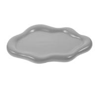 TOGEVAL Plateau à Bijoux Céramique Gris Forme de Support Élégant et Pratique pour Bagues Boucles Oreilles et Cosmétiques Facile à Nettoyer Cadeau Décoratif pour Maison et Occasions