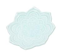 TOGEVAL Plateau à Bijoux en Céramique Forme Mandala Irrégulier, Coloris Bleu Ciel, Support de Rangement Polyvalent, pour Bureau et Décoration Maison, Assiette Décorative pour Bijoux
