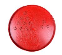 TOGEVAL Plateau à Thé de Mariage en Bois Rouge Ajouré, Décoratif et Pratique, 1 pour Cérémonie et Service à Thé, Accessoire Mariage pour Fêtes et Repas Familiaux