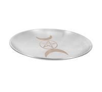 TOGEVAL Plateau De Rangement Pentagramme Acier Inoxydable Assiette pour Bougies Et Offrandes Lors De Cérémonies Chamaniques Et Rituels Tarot