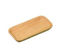 TOGEVAL Plateau Rectangulaire Naturel Mini pour Collations et Desserts Assiette Goûter Sécurisée et Polyvalente pour Maison et Hôtel