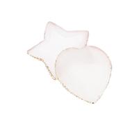 TOGEVAL Plateaux De Palettes à Ongles En Résine 2 Pièces Formes Cœur Et Étoile Blanc, Pour Mélange De Couleurs Nail Art, Accessoires Manucure Professionnels, Utilisation Salon Et Diy