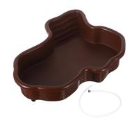 TOGEVAL Plateforme de Bain pour Tortues Grand Modèle Rampe Intégrée Bac à Eau Robuste en Plastique Résistant Bassin pour Reptiles et Terrarium Accessoire pour Bain et Repos des Tortues