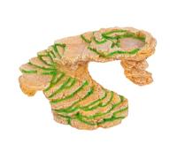 TOGEVAL Plateforme de Repos Réaliste en Résine pour Tortues et Reptiles, Cachette Décoration Terrarium, Grosse Taille, Abri Multifonctionnel pour Habitat Tortue et Lézard, Accessoire Aquarium