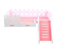 TOGEVAL Plateforme et Échelle pour Hamster et Écureuil Escalade et Facile à Nettoyer Petit Accessoire Amusant pour Cage Animaux Rose Petit Modèle