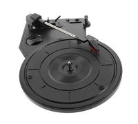 TOGEVAL Platine Vinyle Vintage avec Aiguille de Tourne-disque de Remplacement, Haut-parleurs Intégrés, Faible Bruit, en Plastique Noir pour Décoration Intérieure