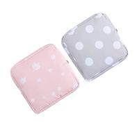 TOGEVAL Pochette 2 Pièces en Coton Fermeture Éclair et Grosse Capacité de Rangement pour Serviettes Hygiéniques pour Filles Femmes en Milieu Professionnel en Extérieur