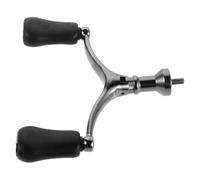 TOGEVAL Poignée de Manivelle Rotative pour Moulinet de Pêche Double Bras Métallique Fixation à Vis Poignée en EVA Antidérapante Compatible Multicanne pour Pêche Casting et Spinning