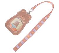 TOGEVAL Porte-Badge Dessin Animé Lanière Tour de Cou, Étui Transparent pour Carte de Travail, Adapté aux Étudiants et Ados 23.62X3.54X0.20In