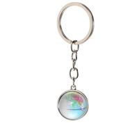 TOGEVAL Porte-clés Globe Verre Pendentif Carte Du Monde Créatif Accessoire Sac à Main Décoratif pour Hommes et Femmes Cadeau Voyageur