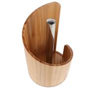 TOGEVAL Porte-Essuie-Tout en Bois Naturel Autoportant avec Base Antidérapante, Distributeur de Papier Essuie-Tout Vertical Cuisine et Salle de Bain, Support Rouleau Papier Facile à