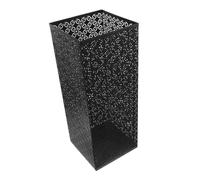 TOGEVAL Porte-Parapluie Métal Noir avec Motif Trèfle à Quatre Support Élégant Et Robuste pour Cannes Et Rangement Entrées pour Maison Et Bureau