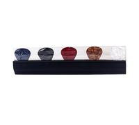 TOGEVAL Porte-Pick Noir en Celluloïd avec 5 Médiators Colorés Aléatoires, Compatible avec Toutes Les Guitares, Facile à Installer pour Performance sur Scène Couleur Couleur Aléatoire