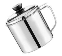 TOGEVAL Pot à Huile Filtre en Acier Inoxydable 1.0L avec Passoire Fine, Récipient de Stockage d'Huile de Cuisson Cuisine, Bac à Graisse Multifonction, Accessoire Pratique pour Friture et