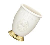 TOGEVAL Pot à Pinceaux de Maquillage Doré Style Européen Relief Portrait Organisateur de Bureau Polyvalent pour Papeterie et Cosmétiques Rangement Décoratif pour Maison École et