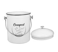 TOGEVAL Poubelle Cuisine 5l en Fer avec Couvercle Anti-odeurs, Bac à Compost Recyclable pour Déchets Alimentaires, Seau de Compostage Pratique pour Gestion Écologique des Déchets Ménagers