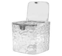 TOGEVAL Poubelle de Bureau Grosse Taille Transparente avec Motif Ondulé Couvercle à Pression Anti-Odeurs Corbeille à Papier Décorative pour Chambre Cuisine Poubelle Fonctionnelle et