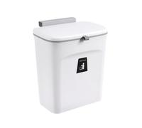 TOGEVAL Poubelle Murale Cuisine 9L en Plastique Couvercle Poubelle Suspendue Compacte Couleur Ivoire Bac à Déchets Pratique pour Maison et Bureau