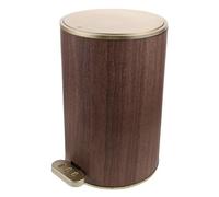 TOGEVAL Poubelle Ronde à Pédale 9 L en Plastique Imitation Bois avec Couvercle Hermétique Poubelle Sans Contact Cuisine Salle de Bain Bureau et Chambre Anti-Odeurs et Gain de Place