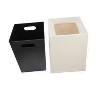 TOGEVAL Poubelle sans Couvercle Double Beige Bac à Déchets de Chambre Robuste et Facile à Nettoyer Seau de Rangement Moderne pour Déchets Ménagers