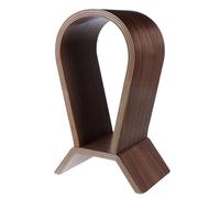TOGEVAL Présentoir pour Casque en Bois de Noyer Naturel Support de Rangement pour Écouteurs Support pour Casque d'Écoute Couleur Noyer Design Compact Bureau et Maison Accessoire