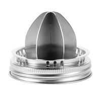 TOGEVAL Presse-agrumes Manuel en Acier Inoxydable 304, Compatible Bocaux Mason, Couvercle Détachable, Extraction de Jus de Citron et Orange, Usage Domestique et Professionnel, Facile