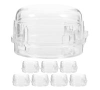 TOGEVAL Protecteur de Bouton de Gaz 8 Pièces Blanc Transparent Fixation Rapide sans Outil pour Protection des Brûleurs à Gaz