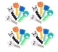 TOGEVAL Protecteur de Câble Chargeur USB en Silicone Motifs Animaux Colorés, Lot de 50 Pièces pour Protection de Câble Données, Anti-effilochage et Rangement Pratique, Usage Électronique