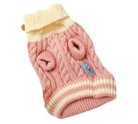 TOGEVAL Pull Chien Chaud Torsadé M Rose Taille M en Maille Douce Bouton Torsadé, Vêtements D’Hiver pour Animaux de Compagnie, Vêtements Adorables pour Chiots et Chats, Couleur Aléatoire