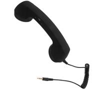 TOGEVAL Radiation Retro Telephone Handset Jack Adjustable Tone Receiver Compatible with Mobile Phones Noir