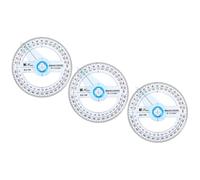 TOGEVAL Rapporteur à 360 degrés en plastique transparent, lot de 3 pièces, règle circulaire graduée précise pour dessin technique et mathématiques, outil de mesure pratique pour école et bureau