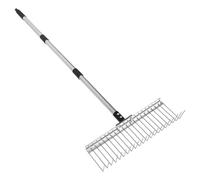 TOGEVAL Râteau de Jardin Ajustable Télescopique avec Manche Acier Inoxydable Dents Démontable Outil Polyvalent pour Ramasser Aérer Sol Niveleur Pelouse et Jardinage