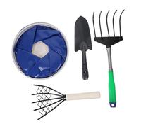 TOGEVAL Râteau Pratique Acier avec Manche Bois Dents pour Ramassage de Palourdes et Fruits de Mer Râteau à Griffe avec Filet pour Plage et Jardin