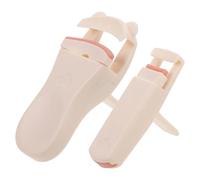 TOGEVAL Recourbe-cils Plastique Compact 2 Pièces Petit Angle de Recourbement Précis pour Femme Usage Quotidien Voyage avec Coussinets de Rechange Couleur Lait