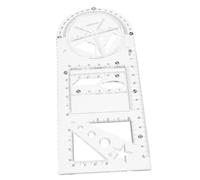 TOGEVAL Règle Géométrique Multifonctionnelle pour Dessin Kit de Gabarits et Modèles de Mesure Outil Léger et Portable pour Étudiants et Artistes