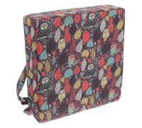 TOGEVAL Réhausseur de Chaise Garçon Fille avec Coussin Confortable Polyester Imperméable Sangles et Boucle de Sécurité Adapté Aux Chaises à Manger pour Enfants Motif Hibou et Marron