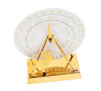TOGEVAL Rotating Perpetual Desk Calendar With Wooden Discs And Metal Base Manual Circular Dial For Date Month Weekday Elegant Office Decor And Unique gift for for for