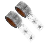 TOGEVAL Rouleau de 2 Rouleaux D’Autocollants Transparents Flocons de Neige et Rennes 500 Pièces Autocollants Décoratifs de Noël pour Emballages Présents Cartes et Paquet Adhésifs