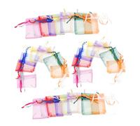 TOGEVAL Sachets à Cordon Organza 100 Pcs 7x9 Cm Multicolores Paquet Présents Mariage Bijoux Bonbons Ambiances Festives Présents Invités Couleur Aléatoire