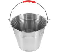 TOGEVAL Seau à Fourrage en Acier Inoxydable 10l pour Chevaux Poignée Seau D'eau Épais 30 Cm pour Alimentation Bain et Abreuvement des Poulains