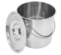 TOGEVAL Seau Inoxydable avec Couvercle Étanche Capacité Importante Résistant Aux Taches Polyvalent pour Lait Eau Riz et Aliments pour Animaux Facile à Nettoyer Usage Domestique et