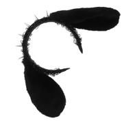 TOGEVAL Serrage-Tête Oreilles de Lapin Punk Gothique en Dentelle Noire Rivets Pointus Bandeau Halloween pour Femmes Accessoire Cosplay et Fête Style Lolita Dark Confortable et Unique