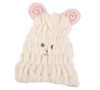 TOGEVAL Serviette De Séchage Rapide Pour Cheveux Bonnet Doux Turban Absorbant Pour Bain Maquillage Pour Usage Quotidien Et Voyage Couleur Blanche Avec Broderie Animale