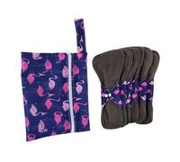 TOGEVAL Serviette Règle Lavable Fibre Naturelle Protection Hygiénique Réutilisable avec Boutons Anti-fuite Kit Maternité et Quotidien avec Pochette Discrète