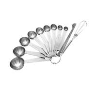 TOGEVAL Set Cuillères à Mesurer Acier Inoxydable avec Règle de Mesure Ustensiles de Cuisine pour Cuisson et Pâtisserie Cuillères Doseuses Multifonctions Faciles à Nettoyer
