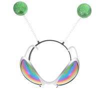 TOGEVAL Set de Accessoires Déguisement Extraterrestre avec Tête Vert et Lunettes Argentées pour Fête Bandeau pour Garçon Fille et Adultes