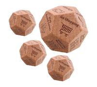 TOGEVAL Set de dés Bois 12 Faces Kaki 4 pièces Design créatif Portable pour Jeux de Relations et Divertissement en Voyages et rassemblements